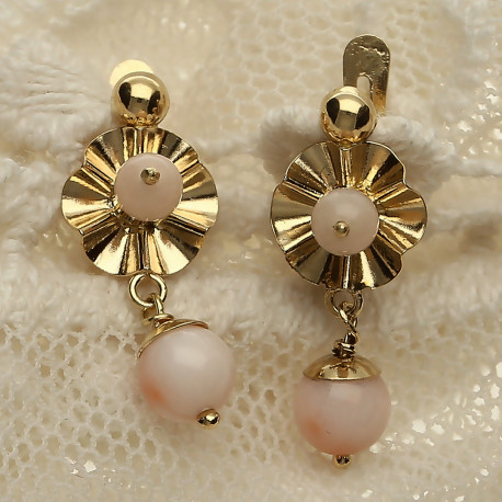 Pendientes ¨Lucía¨Oro 18K y Coral natural