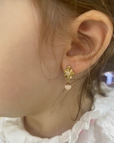 Pendientes ¨Lucía¨Oro 18K y Coral natural