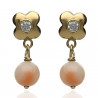 Pendientes ¨María¨Oro 18K y Coral natural