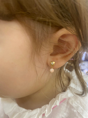 Pendientes ¨María¨Oro 18K y Coral natural