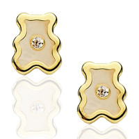 Pendientes osito para bebé oro 18K y nácar