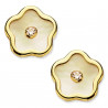 Pendientes flor para bebé oro 18K y nácar