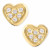 Pendientes de bebé oro 18K corazón multipiedra