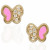 Pendientes mariposa oro circonitas y esmalte
