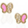 Pendientes mariposa oro circonitas y esmalte