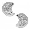 Pendientes luna oro blanco 18K con circonitas