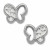 Pendientes mariposa oro blanco 18K calada con circonitas