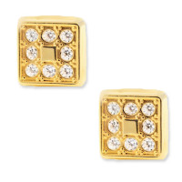 Pendientes de bebé oro 18K cuadrado multicirconitas