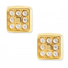 Pendientes de bebé oro 18K cuadrado multicirconitas