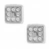 Pendientes de bebé oro blanco 18K cuadrado multicirconitas