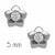 Pendientes bebé Oro blanco 18K flor con circonita
