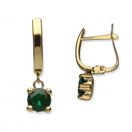 Pendientes oro 18K esmeralda