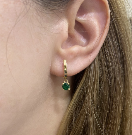 Pendientes oro 18K esmeralda