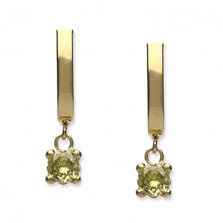 Pendientes oro 18K olivina