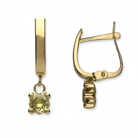 Pendientes oro 18K olivina