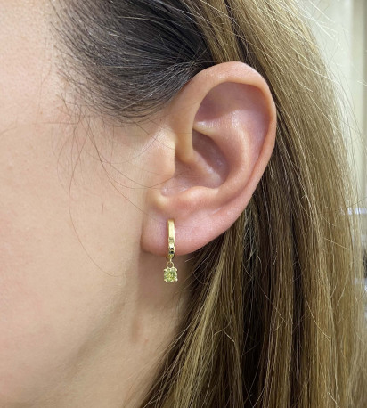 Pendientes oro 18K olivina