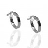 Aros ¨Blow¨Oro blanco 18K 10mm