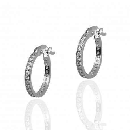 Aros ¨Shine¨Oro Blanco 18K 10mm