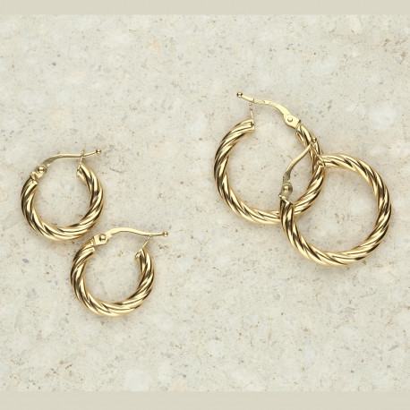 Aros ¨Twist¨Oro 18K 15mm