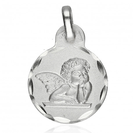 Medalla plata Angel de la Guarda 15mm