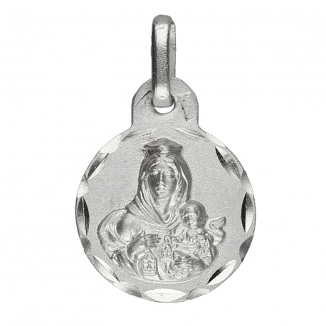 Medalla plata Escapulario Virgen del Carmen 15mm