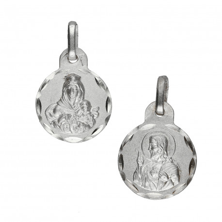 Medalla plata Escapulario Virgen del Carmen 15mm