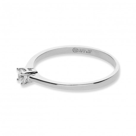 Solitario ¨Noa¨ Oro blanco 18K circonita