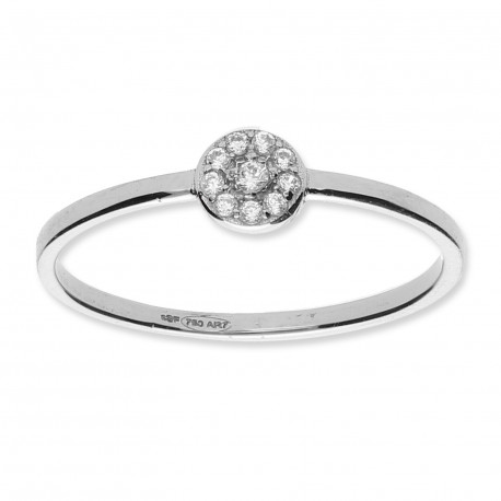 Anillo ¨Sun¨ Oro blanco 18K circonitas