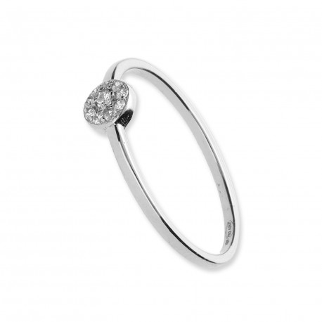Anillo ¨Sun¨ Oro blanco 18K circonitas