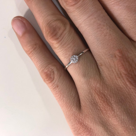 Anillo ¨Sun¨ Oro blanco 18K circonitas