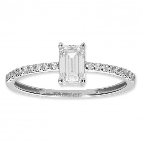 Anillo ¨Sophie¨ Oro blanco 18K circonitas