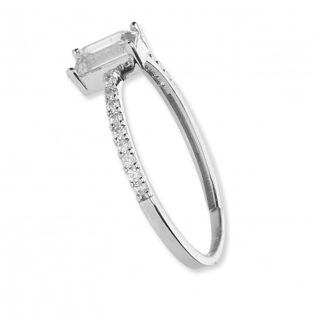 Anillo ¨Sophie¨ Oro blanco 18K circonitas