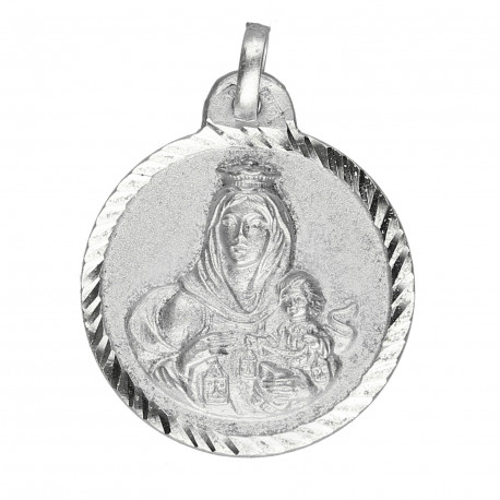 Medalla plata Virgen Carmen 22mm