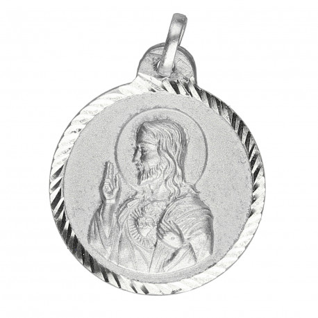 Medalla plata Sagrado Corazón 22mm