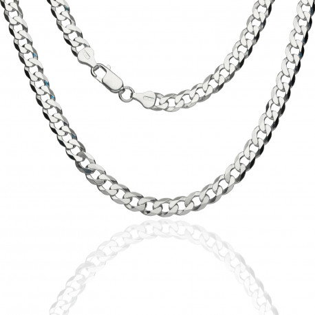 Cadena barbada plata 60cm