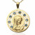 Medalla Oro 18Ktes Virgen Niña azul