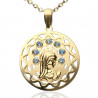 Medalla Oro 18Ktes Virgen Niña azul