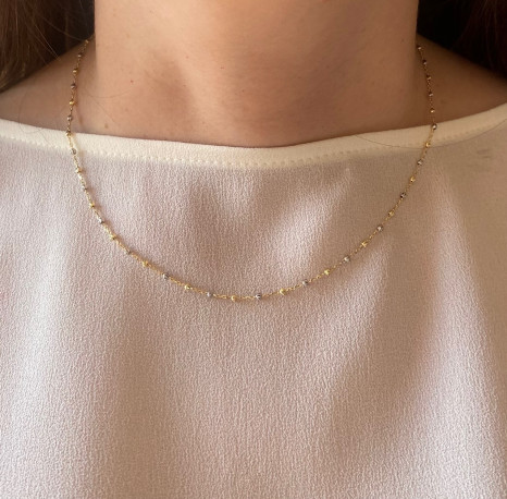 Gargantilla Bolitas bicolor Oro 18K 