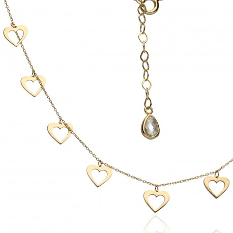 Gargantilla Corazones Oro 18K 
