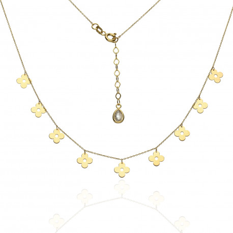 Gargantilla Flores Oro 18K 