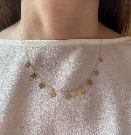 Gargantilla Flores Oro 18K 