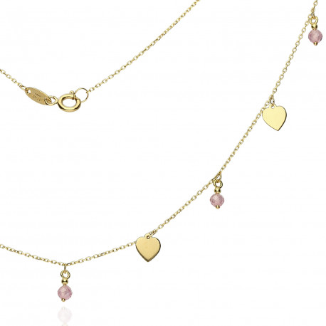 Gargantilla Corazones rosas Oro 18K 
