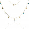 Gargantilla Estrellas piedra azul Oro 18K 