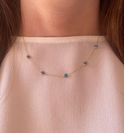 Gargantilla Ojo Turco Oro 18K 