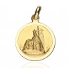 Medalla oro 18ktes Virgen Angustias 14mm