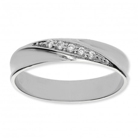 Anillo alianza "Isabella" Oro blanco 18K 