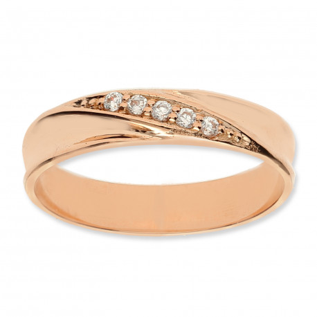 Anillo alianza "Isabella" Oro rosa 18K 