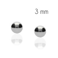Pendientes Oro blanco 18Ktes bola 3mm