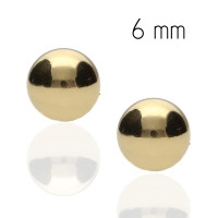 Pendientes Oro 18Ktes bola 6mm