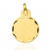 Medalla lisa cerco tallado Oro 18K